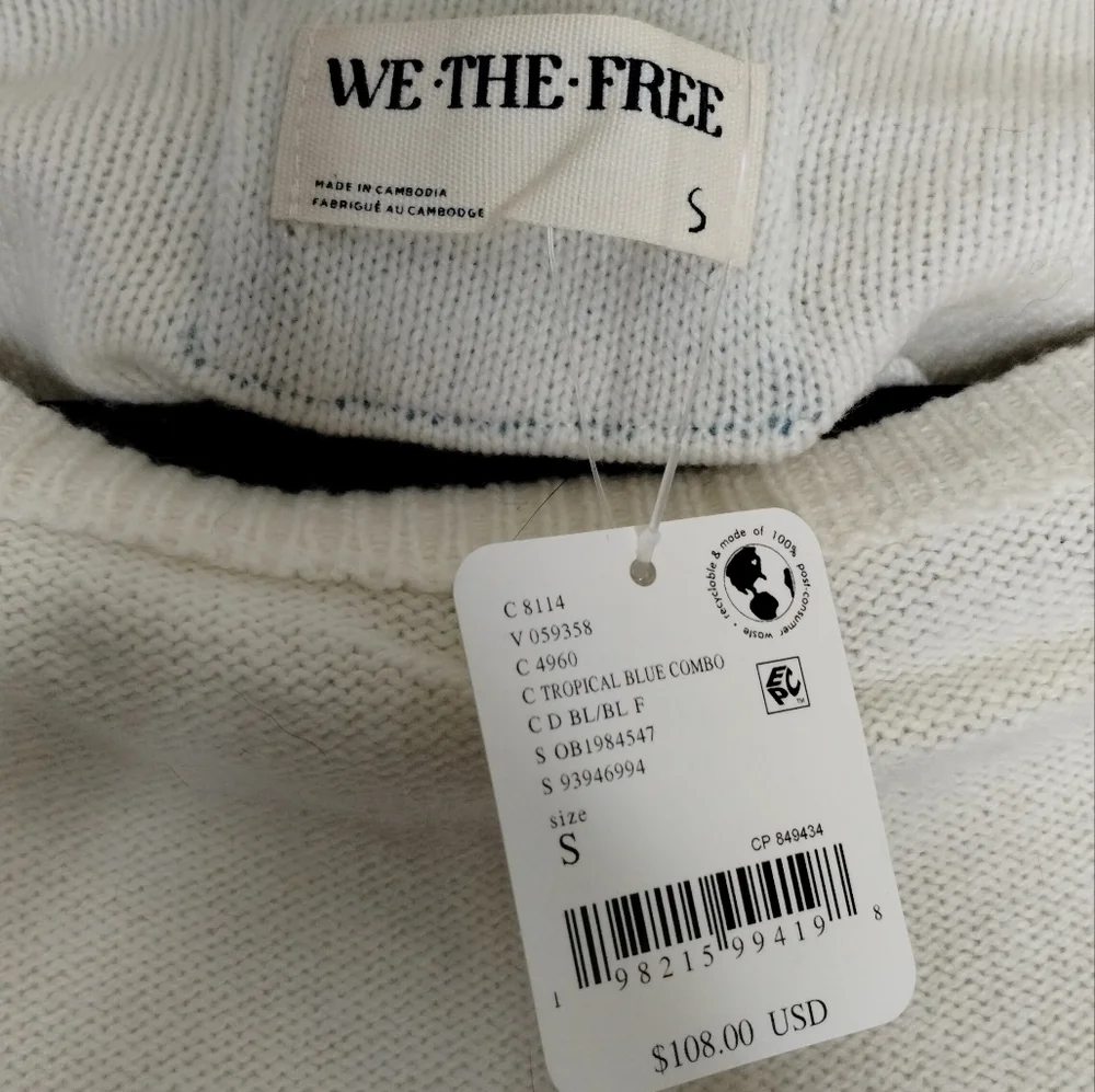 Free People We the Free Into the Blue Sweater Women's Size Small
